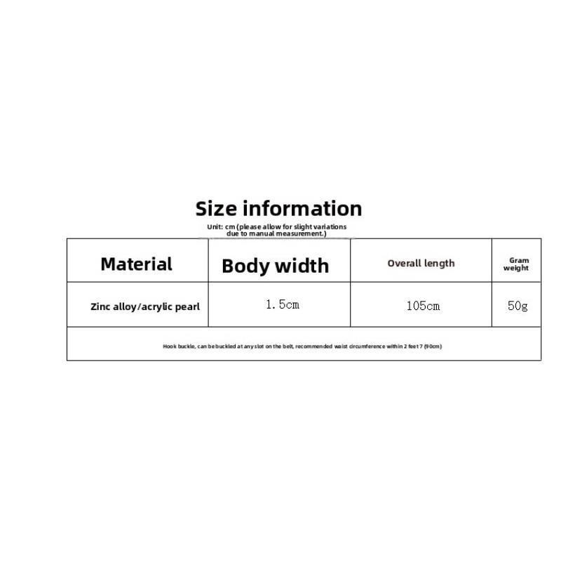 Women's Pearl Waist Chain - Decorative Dress Accessory, Fashionable and Versatile with Large Pearl Round Buckle Hook