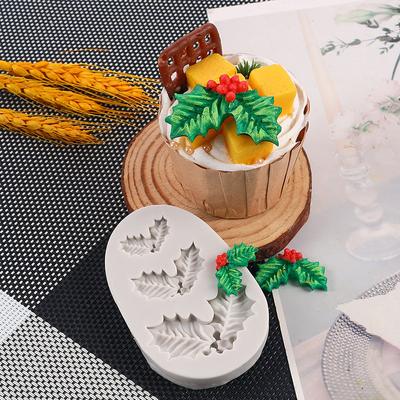 Holly Leaves Fondant Cake Silicone Mold Chocolate Candy Christmas Molds Cookies Pastry DIY Cake Decoration Baking Tools