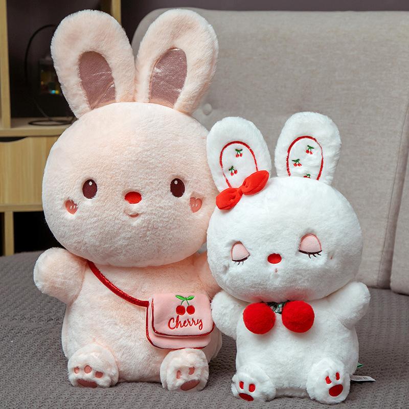 New Doll Peach Doll Plush Toy White Rabbit Cloth Doll Parent Child Doll Children's Gift Doll