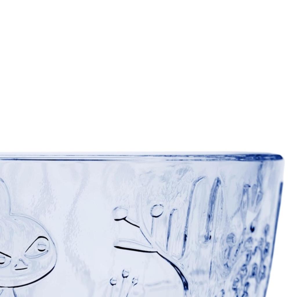 Moomin Arabia Glassware Collection Aqua 12cm [Official Import] Bowl, Blue,