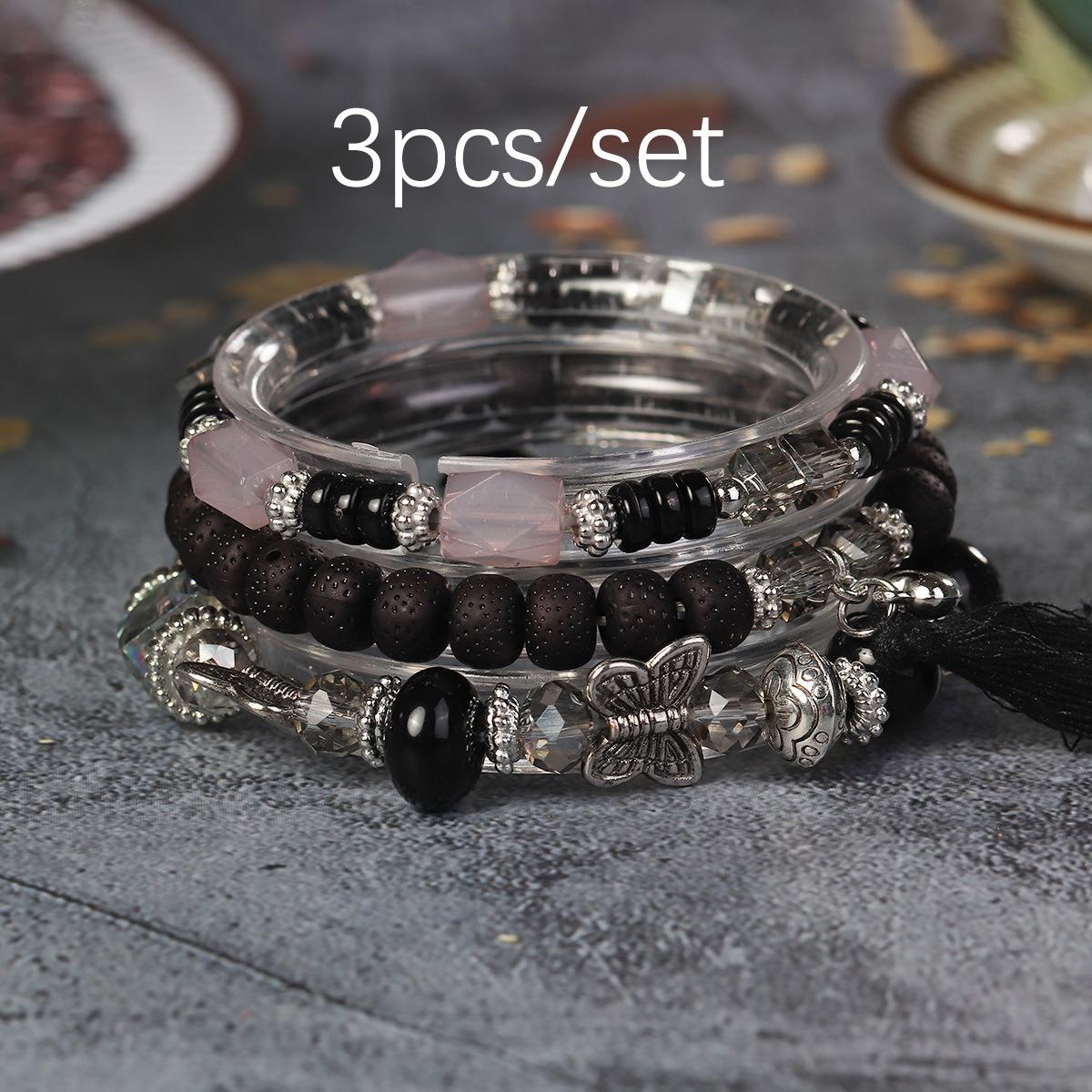 JYL TS Bracelet  Porcelain Bead Style Exudes Elegance And Tradition Black розовый лаванды