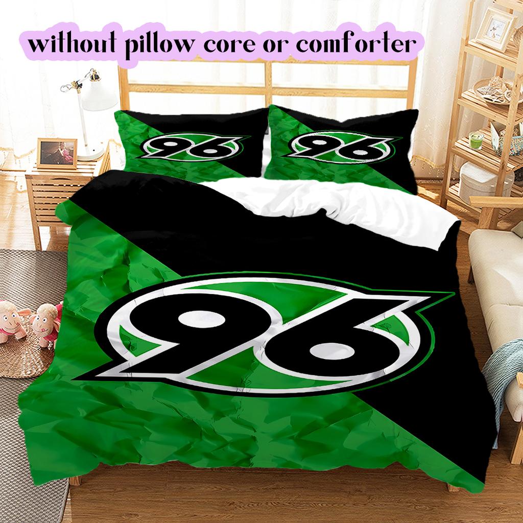 Hannover 96 Pattern Bedding Quilt Set Quilt Cover Pillowcase Home Decoration Birthday Gift (1 * Duvet Cover + 2 * Pillowcase, Without Core)
