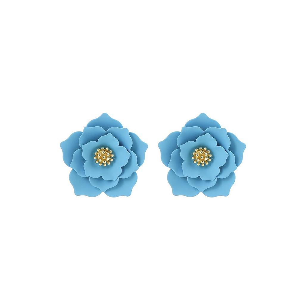 Orecchini a lobo floreali 'Sweet Spring' in Argento Argenteo: Vernice Spray Floreale Girly per Donne
