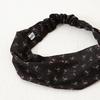 flower pointel hair band - black