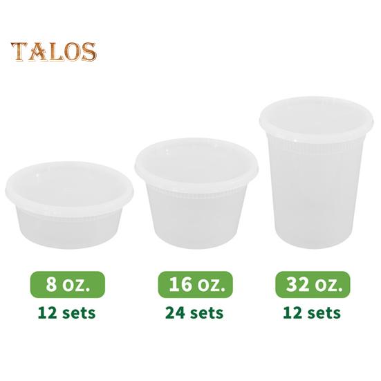 20Pcs Food Storage Box with Airtight Lid Round Clear Food Grade BPA-Free Freezer Microwave Safe Meal Prep Deli Takeaway Food Packing Container
