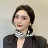 Flower Pearl Magnetic Buckle Scarf Print Scarves Printed Silk Scarf Simple Polka Dot Scarf  Beach