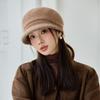 Autumn and Winter Women's Wool Thermal Hat Fashionable Velvet Thickened Large Head Circumference Wool Knitted Hat