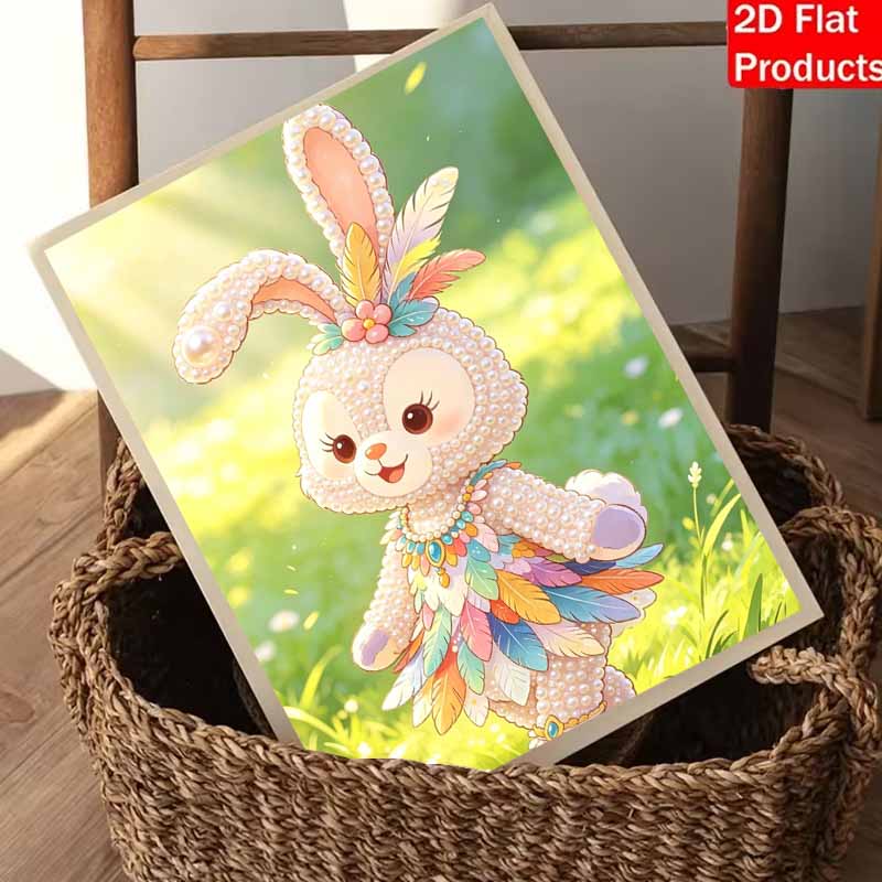 Disney 5D DIY Pearl Painting Kit, Cute Bunny Home Bedroom Wall Decor Crafts Handmade Gift Pearl ArtDiamond Painting