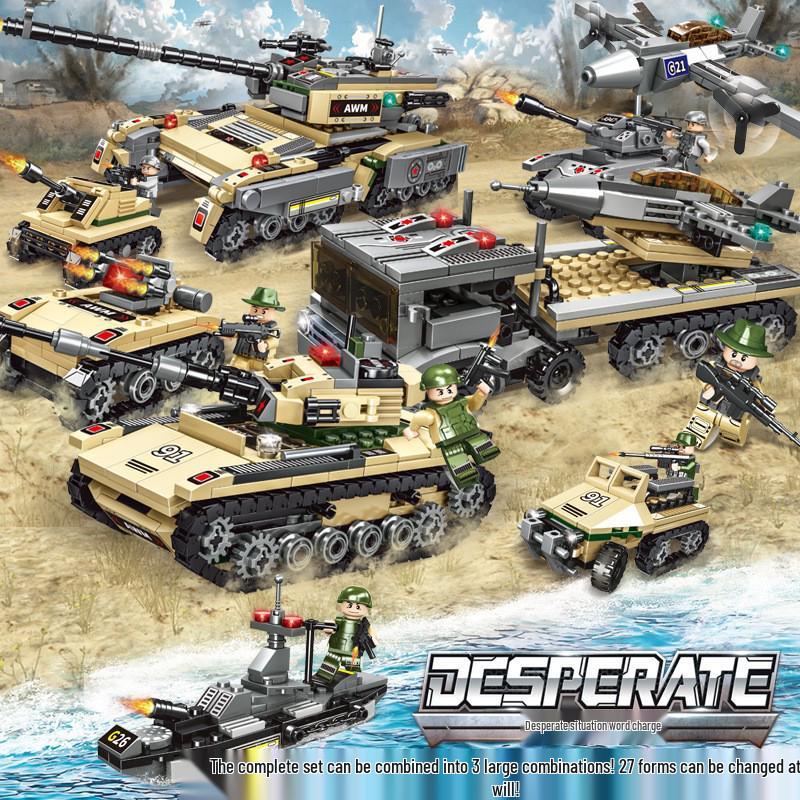 Military Mecha Aircraft Carrier & Space Rocket Building Blocks for Kids - Educational Assembly Toy