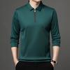 Men's Solid Color Long Sleeved POLO Shirt Casual Fashion Top