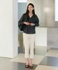 URAGO Check Frill Pintuck Blouse_2Colors