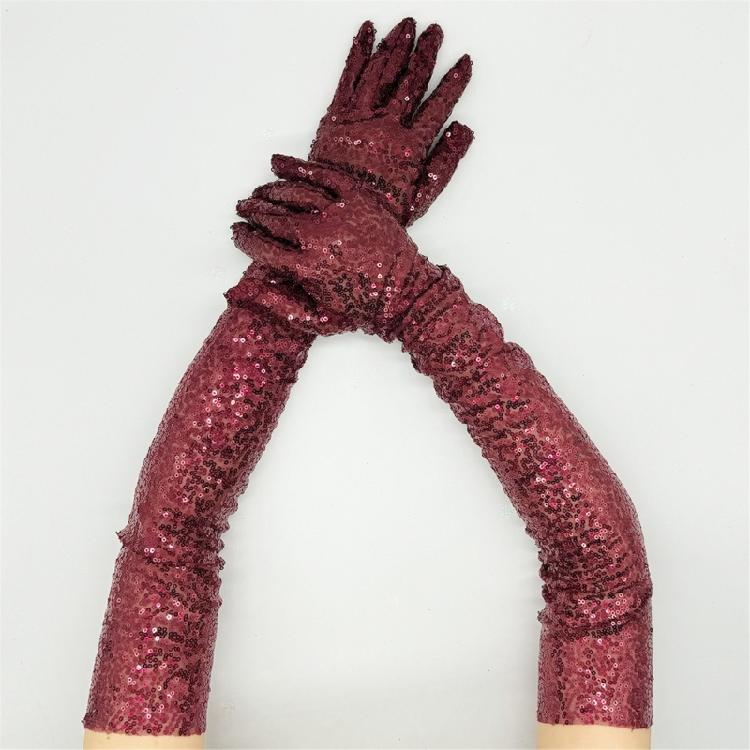 Stylish Sequined Gloves for Women Cosplay Party Gloves Nightclub Costume Gloves Formal Event Accessories Long Gloves