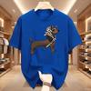 Cool Dachshund Unisexs Crew Neck T Shirt Sausage Dog Sunglasses Spotted Bandana Pet Cartoon Short Sleeve Casual Street Tops