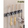 Mop and Broom Organizer Mop Holder Rack Mop Holder Wall Mounted Strong Broom Mop Holder Self With 5 Hooks Organizers Hang Broom Cup Holders 5