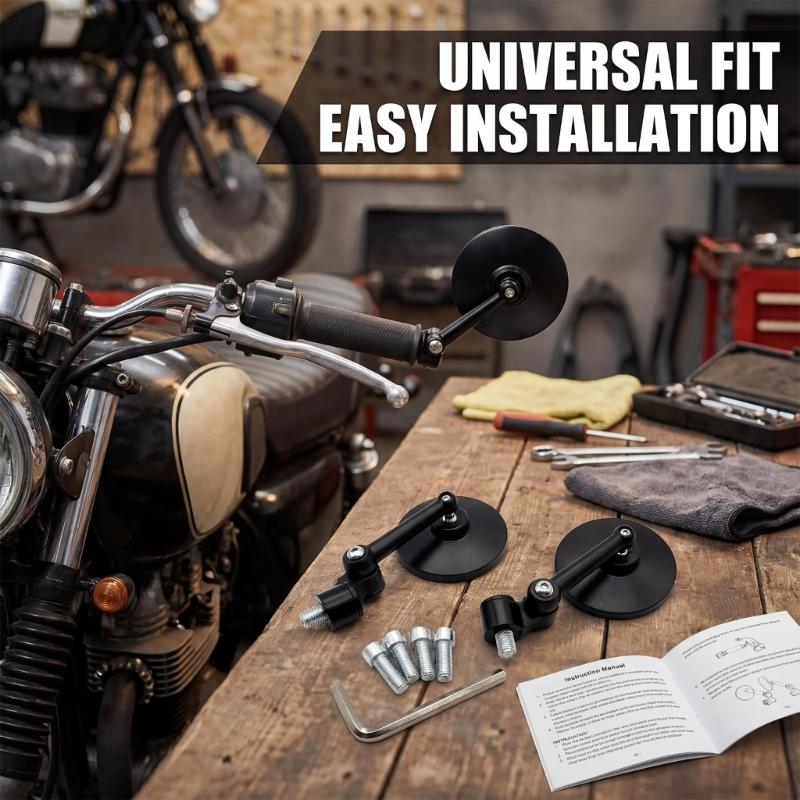 Vibration Proof Motorcycle Rearview Mirror Expanded Visual Range Glares Resistant Mirror Effortlessly Setups