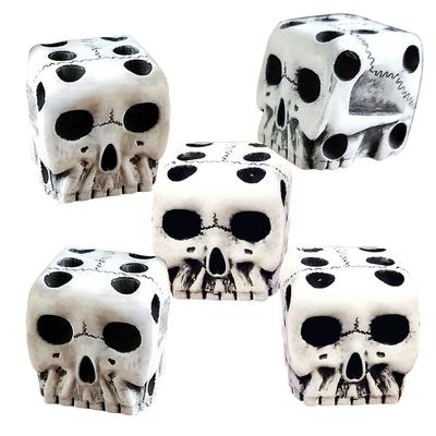 5 Pezzi Halloween Dado Scheletro Bianco Decorativo Mini Faccina Scheletro Dadi da Gioco per Club Pub Halloween