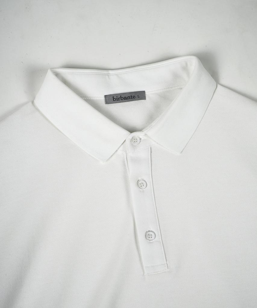 BIRBANTE Gentile Pique Collared T-Shirt - White