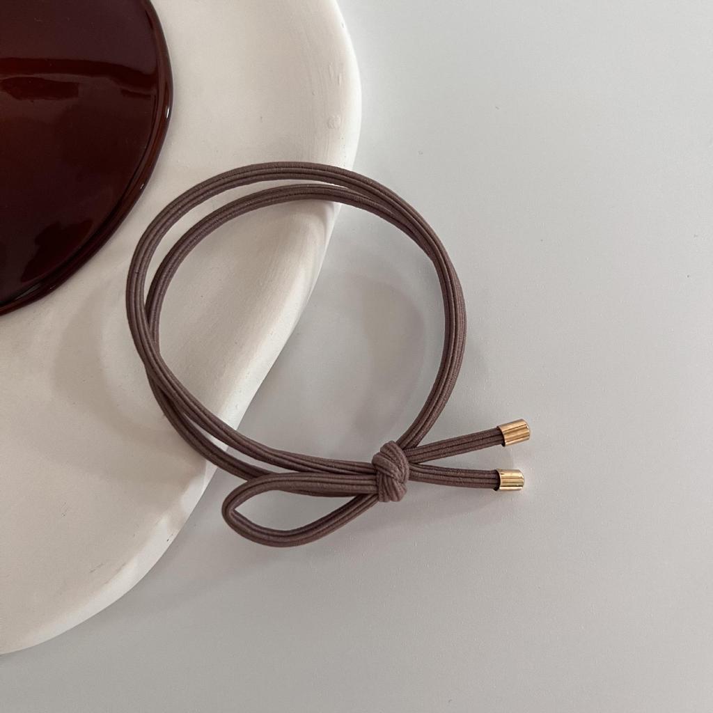Kaffee-farbenes hochelastisches Haarband im koreanischen Stil: Einfach, Vielseitig und Sanft zum Haar.