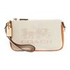 New Nolita Fabric With Cow Leather Pochette, Shoulder Bag, Clutch, Wrist Bag Small Size Women's Ecru C8327-IMCAH