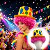 Peruca Engraçada de Cosplay para Halloween Estampa de Bolinhas Arco-Íris Chapéu Alto Decorações para Festa de Maquiagem Carnaval