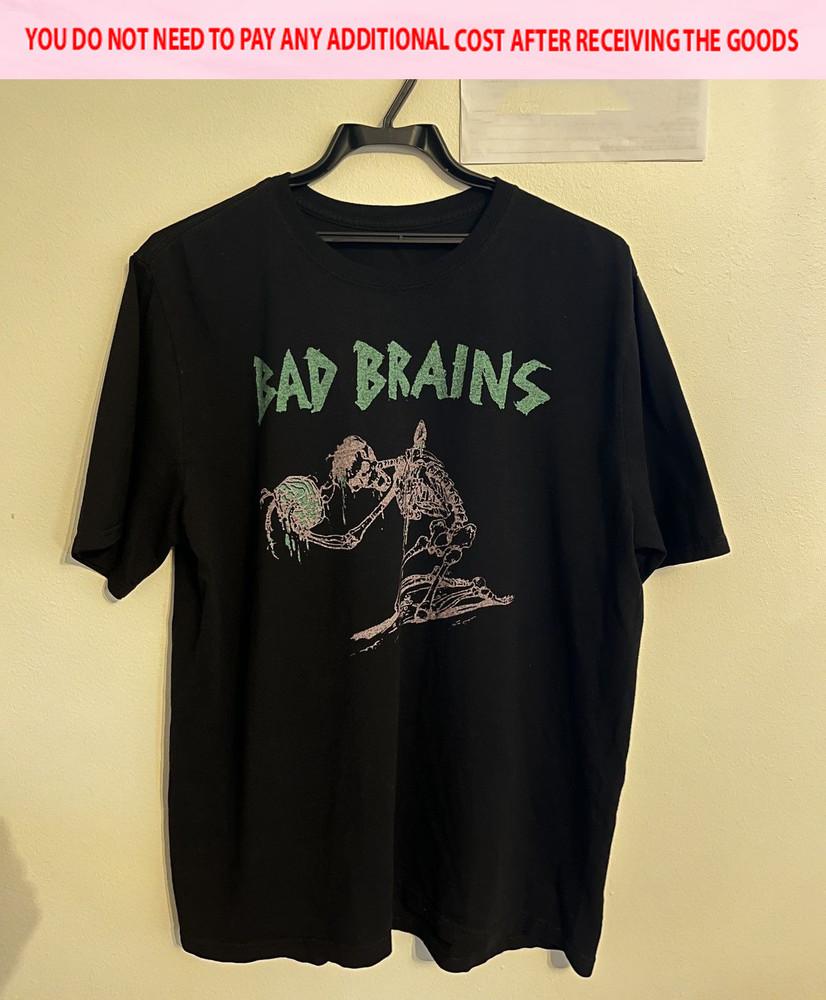 Винтажная черная футболка с коротким рукавом группы Bad Brains S-5XL SN212 Унисекс S