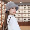 Spring and Autumn new models show small face, white wide brim warped edge temperament basin hat, French Hepburn style elegant fisherman hat children
