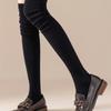 Women Autumn And Winter Knit Socks Hose Leg Warmer Boots Accessories Black White Gray Jk Over Knee Thigh High Stockings