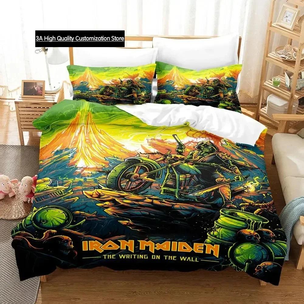 Iron Heavy Metal Maidens Bedding Set Duvet Cover Bed Set Quilt Cover Pillowcase Comforter King Queen Size Boys Adult Bedding Set