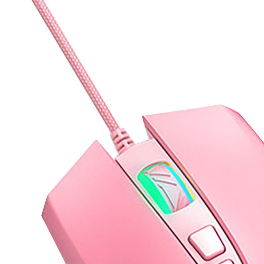 Wired Mouse Pink Ergonomic Design RGB Backlit Motion Detection 5.9ft Cable Gaming Mouse for Gaming Office Study