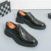 Men's Shoes Large Size New Business Dress Shoes Fashion British Style Men's Glossy Leather Shoes Trend Platform Wedding Shoes