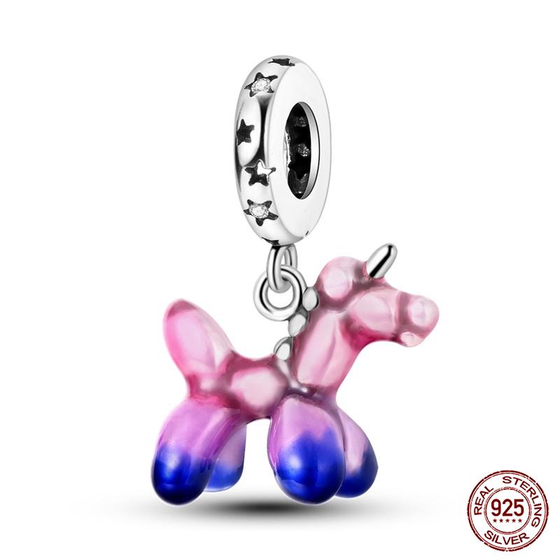 Copper Purple Series Pony Bear Butterfly Shape Charm Beads For 3Mm Original Bracelet Diy Women Jewelry Gift