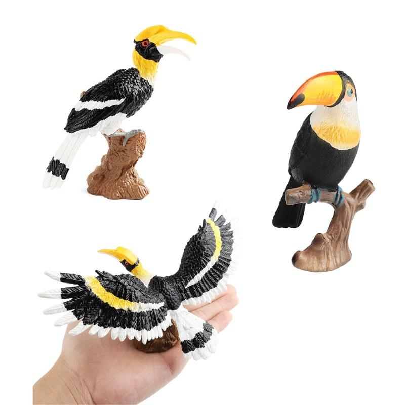Realistic Toucan Figure Observation Display Static Model Statue Bird Figurine Playhouses Layout Kids Basket Stuffings