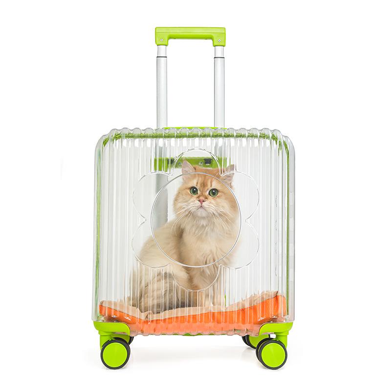 

Портативна валіза-переноска на колесах для котів та маленьких собак з великою місткістю