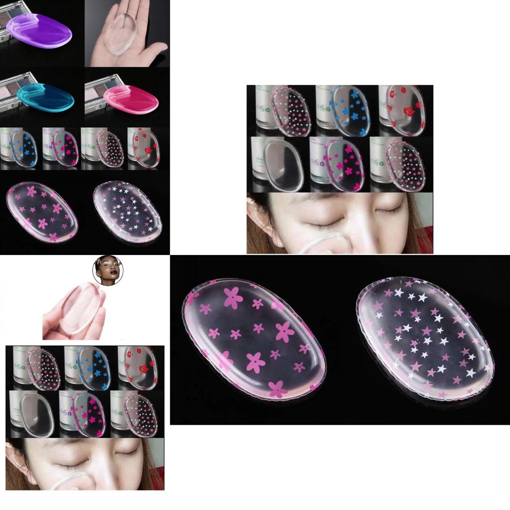 Transparent Silicone Leaf Shaped Makeup Puff Dry Wet Dual-use 6.3*4cm