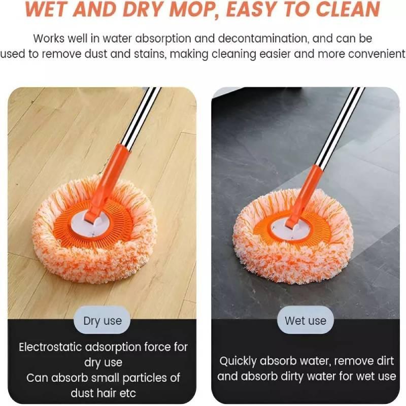 Handle Long Round Wall Cleaning Mop Dry And Wet Ceiling Cleaning Wiper For Home