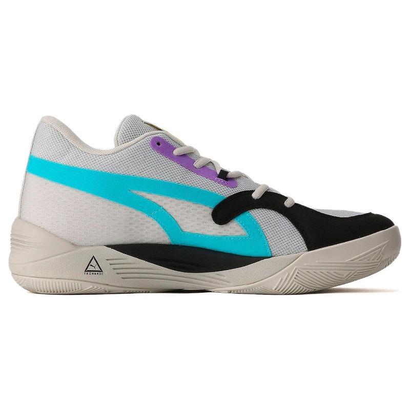 PUMA Unisex Gray Black Blue TRC Blaze Low Top Basketball Shoes 376582-09