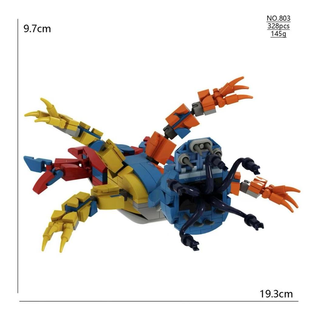 Smiling Critters 4 Action Figure Building Blocks Set Pianosaurus Yarnaby Doey Poppi Construction Toy For Kids Birthday Gift