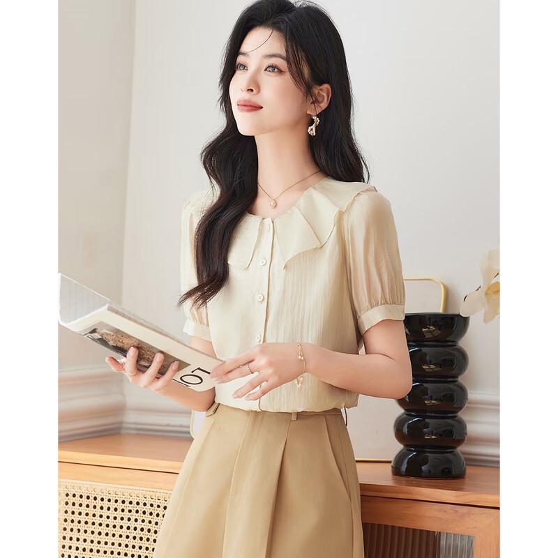 Women s Ruffle Collar Design Blouse M