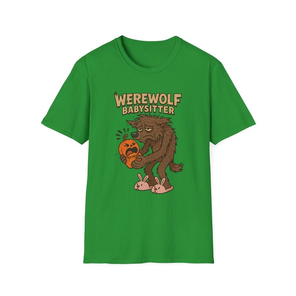 

Unisex Softstyle T-Shirt Werewolf Babysitter Funny Halloween Jack-o’-Lantern 2XL