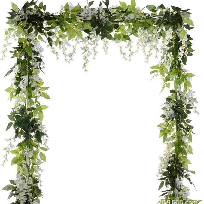 Üppige 70,8" künstliche Glyzinien-Blumengirlande für den Außenbereich, Hochzeitsgartenbogen-Dekor, hängende Blumengirlande, Party-Kunstblume
