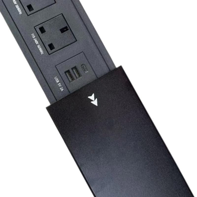 Desktop Power Outlet With Double Socket And 2 USB Port Fast Charging For Office Home Workspaces