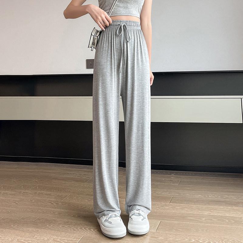 Women's Summer High-Waisted Wide-Leg Slimming Pants - Plus Size, Sun Protection, Loose Fit, Casual Style