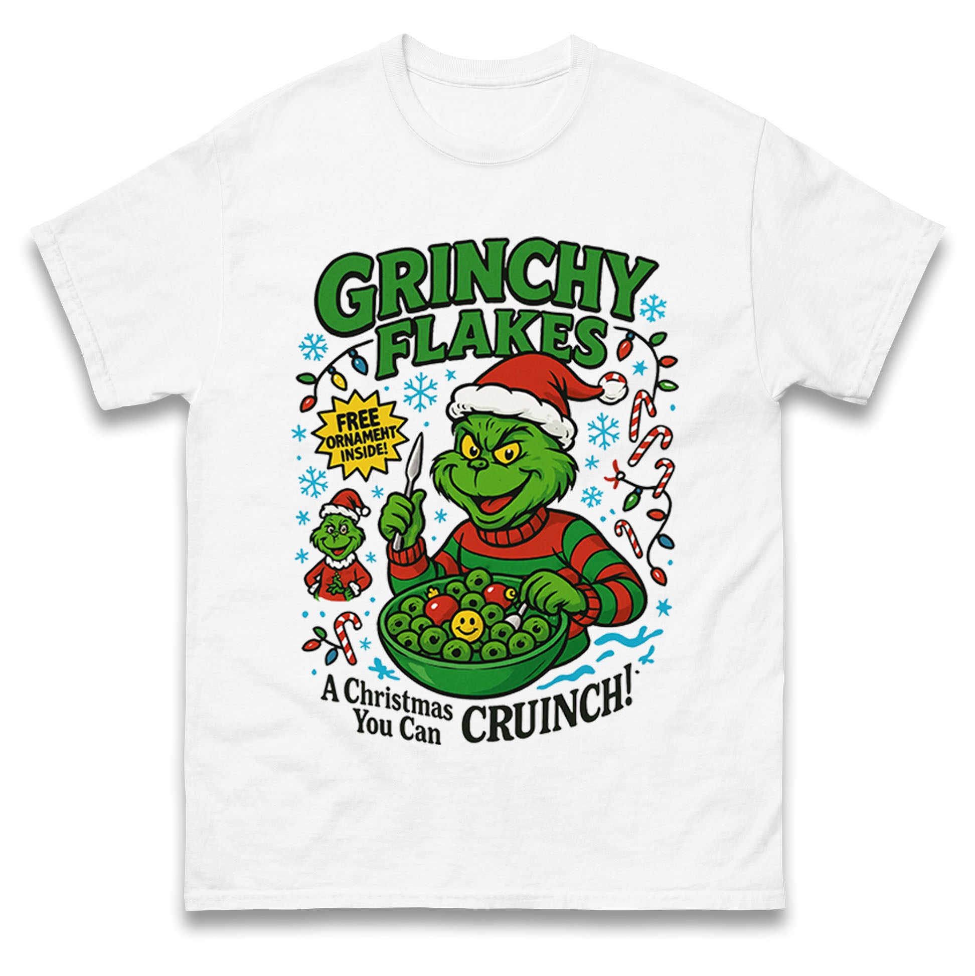 Grinchy Flakes The Grinch Christmas T Shirt Tshirt Mens Womens Unisex Tops Tees S