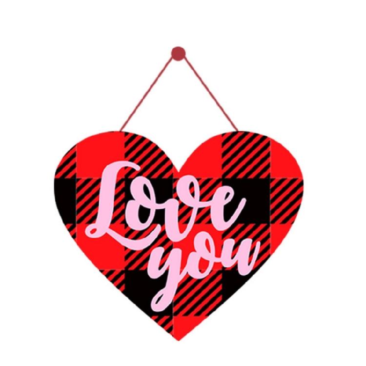 Valentines Day Wall Ornament Paper Door Hanger with Rope Home Office Decoration Decorative Holiday Present