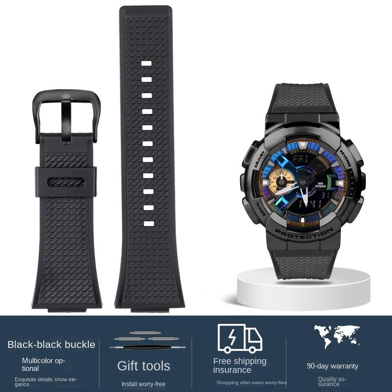 For Casio G-SHOCK GA110 GM110 GM-110GB Silicone Small Steel Cannon watchband Red Blue Color Blocking Orange Resin Watch Strap