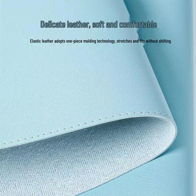 Custom Large Leather Non-Slip Mouse Pad with Stitched Edges - Office Desk Mat & Writing Pad, Logo Pattern