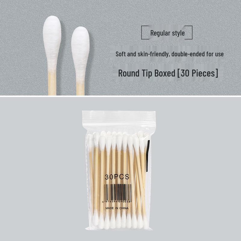 

Двостороння дерев яна ватна паличка - 30/70/100 шт., Гігієнічна для зняття макіяжу та портативні ватні палички для домашнього використання