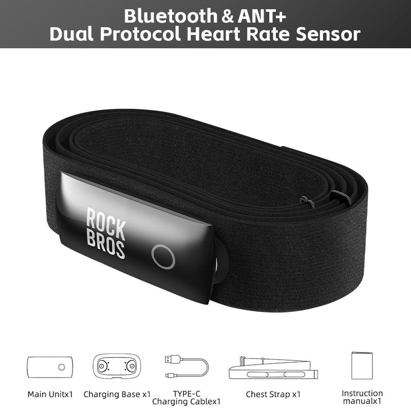 

ROCKBROS H828 Heart Rate Sensor Bluetooth 4.0 ANT+ Upgrade 50H Battery Life Waterproof For Garmin Wahoo GPSPORT Bike Computer HRM828