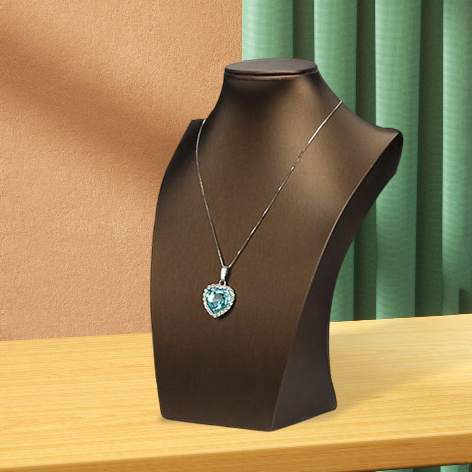 

Элегантный держатель, подставка, манекен, стеллаж для хранения украшений, ожерелье из искусственной кожи, цепочка, ювелирные изделия, бюст для женщин, B-Brown