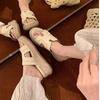 Grape Mother Studiolee Increased by 6cm~ Ruth Has the Same Retro One-word Thick-bottomed Slope Heel H Cool Slippers for Women's Summer